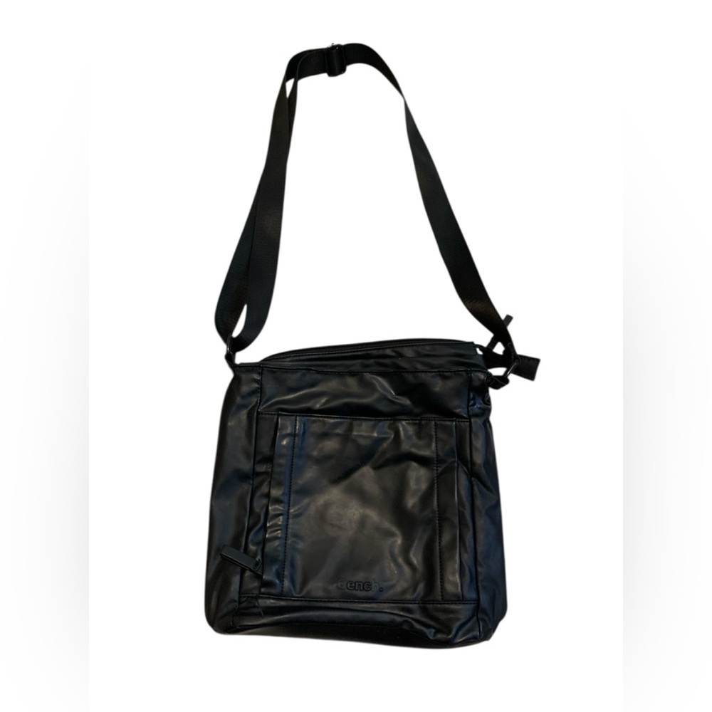 💜 Bench Black Faux Leather Crossbody Messenger Bag